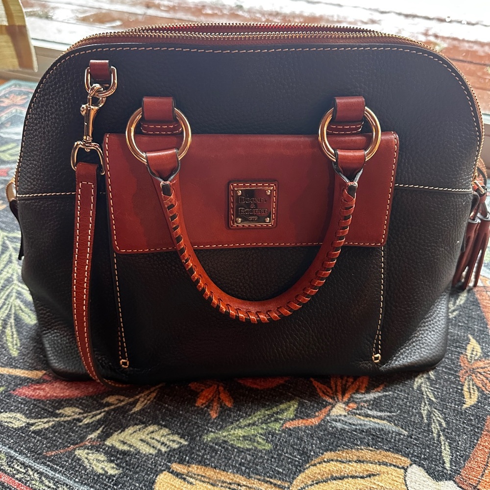 Dooney & Bourke Black and Tan Satchel